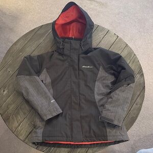 Eddie Bauer Ski Jacket with Hood and Water-Resistant Fabric